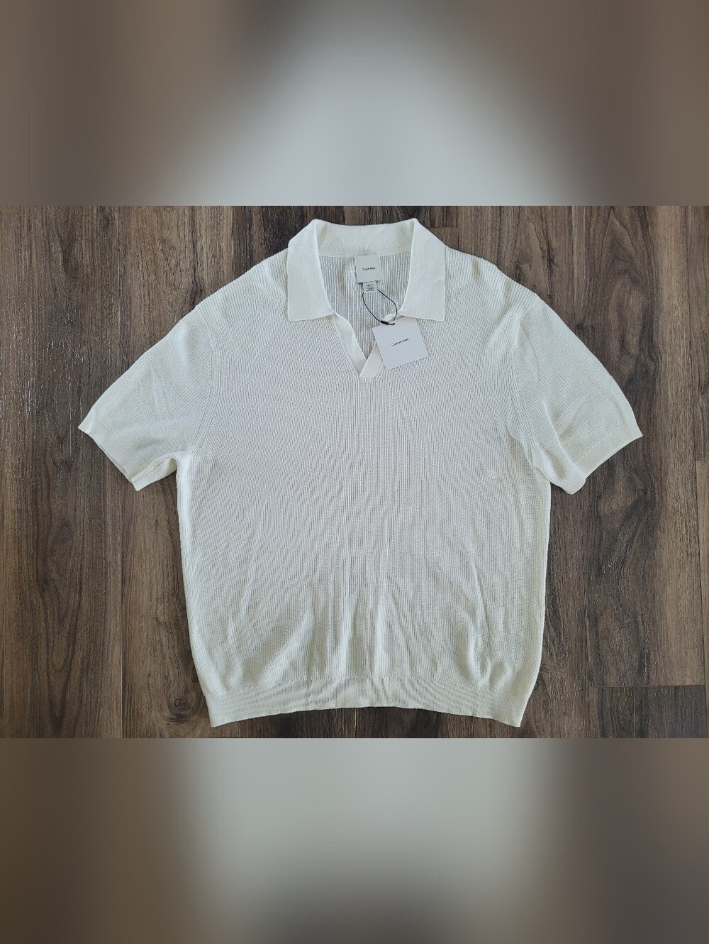 Calvin Klein Men's Ivory Knit Polo Shirt Nwt*